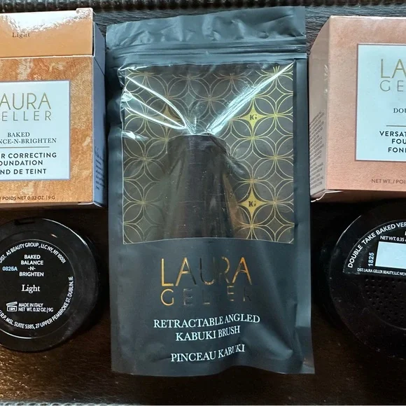 Laura Geller NEW Retractable Angled Kabuki Brush/Color Correcting Foundations(2) - Picture 5 of 9
